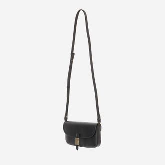 Pinko Womens Saddle Leather Shoulder Bag Black