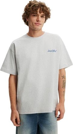 Cotton On Mens Box Fit Text T-Shirt in Grey Marle Local Global at Nordstrom, Size Xx-Large