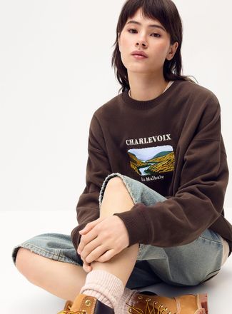 Twik Womens Oversized destination fleece sweatshirt