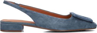 Stefano Lauran Schoenen, Dames, Blauw, 42 EU, Linnen, Elegante Blauwe Slingbacks Model 58577A