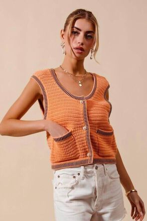 So Me Lauren Sweater Tank In Sunkist