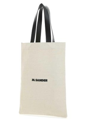 Jil Sander Womens Sand Canvas Shopping Bag 280 Exterior: Cotton Linen Calf Borse A Mano