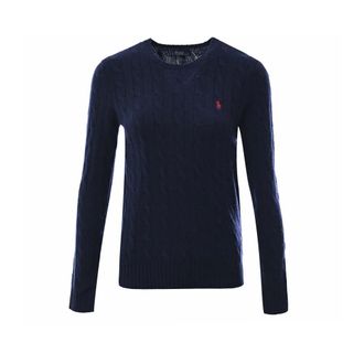 Polo Ralph Lauren Navy Julianna Jumper Quality Wool Cashmere - female - Polo Ralph Lauren - Round-neck Knitwear - Blue - XS - Knitwear