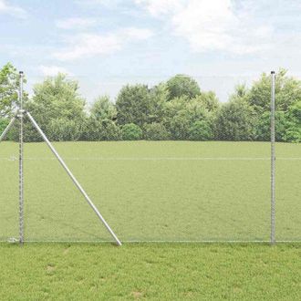 vidaXL Reja Con Postes Plateado 1.6 X 50 M Acero Recubierto De Pvc Vidaxl