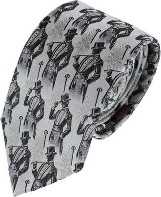 Trafalgar Store Ambrose Dapper Night Silk Tie in Silver at Nordstrom