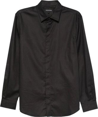 Emporio Armani Af18123 Shirt - Heren - Overhemden - Zwart - Maat: XL Katoen