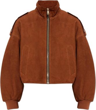 AllSaints Lowden Su&egrave;de Jas - Dames - Leren en Su&egrave;de Jassen - Bruin - L - Su&egrave;de - Jassen