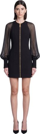 Balmain Black Round Neck Mini Dress