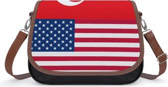 Generic Flag of US And Turkey Small Womens Crossbody Bags Shoulder Handbag with Adjustable Strap for Travel