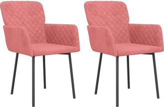 vidaXL Sillas De Comedor 2 Unidades Terciopelo Rosa Vidaxl