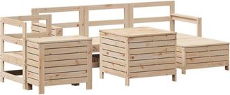 vidaXL Juego De Sof&aacute;s De Jard&iacute;n 7 Piezas Madera Maciza De Pino Vidaxl