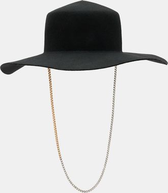 AllSaints Wool Mila Chain Strap Wool Bolero Hat, Size: 57.5x10.2cm