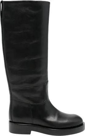 PARIS TEXAS Black Nappa Leather Flat Boots