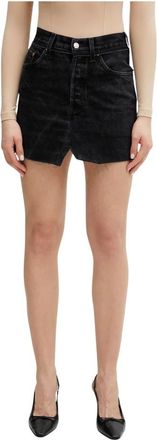VETEMENTS Cut-Up Mini Denim Rok - Dames - Spijkerrokken - Zwart - S - Denim - Rokken