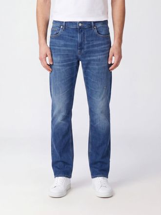 Frame Denim Modern Straight Cotton Denim Jeans with Mid-Rise and 5 Pockets