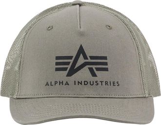 Alpha Industries Trucker Cap ALPHA INDUSTRIES Basic Trucker Cap, Herren, Gr. onesize, gr&uuml;n (dunkelgr&uuml;n), Baumwolle, Caps Trucker Cap