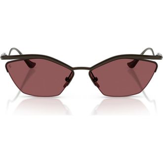 Ferrari 59mm Cat Eye Sunglasses in Gunmetal Shiny /Red at Nordstrom