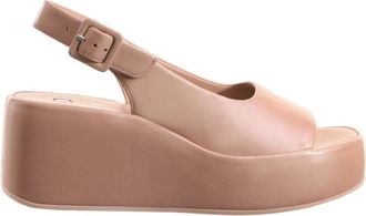 H&ouml;gl Beige Platte Sandalen voor Vrouwen - Dames - Sleehakken - Roze - 41 EU - Leer - Schoenen