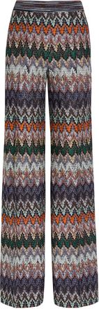 Missoni Chevron Fine-knit Wide-leg Trousers - Multicoloured - 42 (UK10 / S)