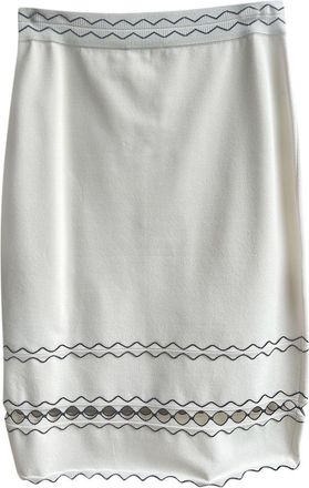 Alexander McQueen White Cut Out Midi Skirt Size M