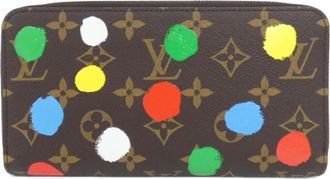 Louis Vuitton Marron Coated Canvas Long Wallet (Bi-Fold) (Pre-Owned)