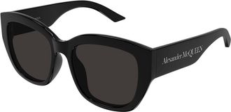 Alexander McQueen AM0451SA Asian Fit 001 Womens Sunglasses Black Size 55 - Free RX Lenses - Free RX Lenses