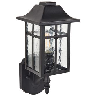 Beliani Beliani - L&aacute;mpara De Pared Moderna Para Exterior Aplique De Metal Hierro Vidrio Negro Mate Alata