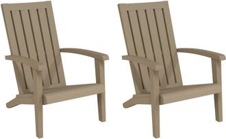 vidaXL Vidaxl - Sillas De Jard&iacute;n Adirondack 2 Uds Polipropileno Marr&oacute;n Claro