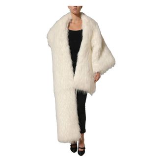 Dolce & Gabbana Overcoat Jacket - Dames - Jassen - Wit - S - Polyester - Jassen