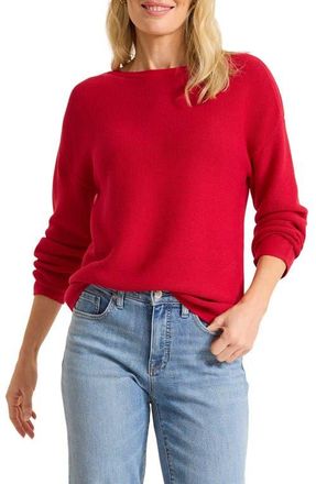 Tommy Bahama Crystal Sands Sequin Relaxed Fit Cotton Blend Sweater in Tango Red at Nordstrom, Size X-Large