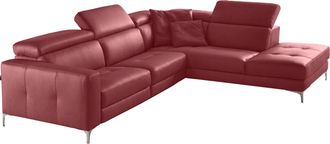 Egoitaliano Ecksofa »Matt, hoher Sitzkomfort und aufwendige Detailverarbeitung, L-Form« mit Ottomane, inkl. verstellbarer Kopfteile zum Relaxen