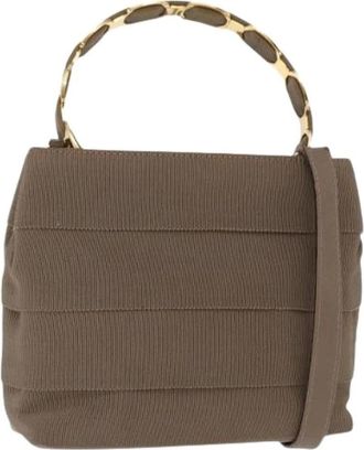 Ferragamo Pre-owned Mini Bags, female, Beige, Size: ONE SIZE Pre-owned Mini Canvas Bag