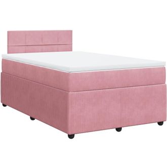 vidaXL Cama Box Spring Con Colch&oacute;n Terciopelo Rosa 120x190 Cm Vidaxl