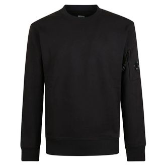C.P. Company Sweatshirts, male, Black, Size: XL Raised Cotton Sweatshirt