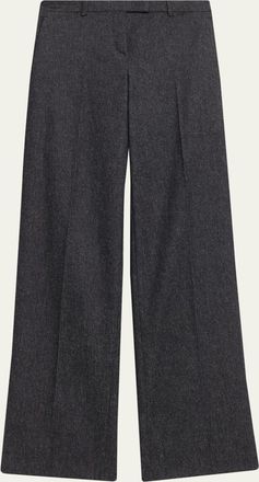 Michael Kors Camilla Wide-Leg Melange Wool Trousers