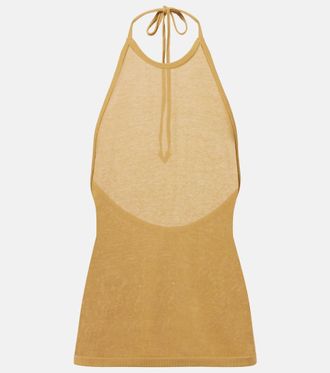 Christophe Lemaire Knitted halterneck cotton top