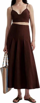 A.L.C. Tali Stretch Cotton Midi Skirt In Ganache