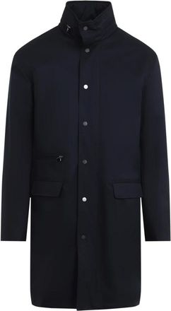 Kiton Coat - Heren - Mantel - Blauw - L - Polyester - Jassen