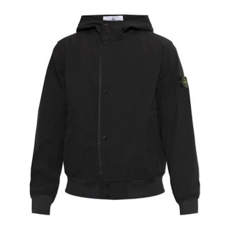 Stone Island Light Soft Shell R Hooded Jacket - Heren - Winterjassen - Zwart - M - Jassen