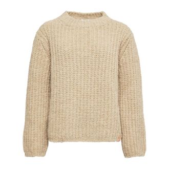 Lind Kaffetid - Dames - Ronde hals truien - Beige - S/M - Wol - Truien & Vesten
