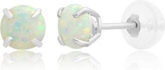 MAX + STONE 14k Yellow or White Gold 4mm Round Stud Earrings