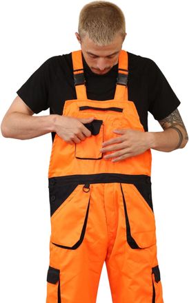 Generic AAIF RETAILS Mens Hi Vis Contrast Bib and Brace Workwear Dungarees Adjustable Straps Work Dungarees For Men UK High Visibility Overall Safety Hi Viz D