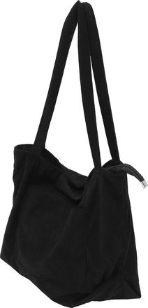 Supvox Corduroy Tote Bag Black Large Capacity Shoulder Bag Water-Resistant Canvas Casual Tote for Women Teens Shopping and Everyday Use