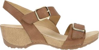 Dansko Womens Trinity Sandal In Tan Burnished Nubuck