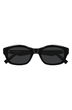 Saint Laurent 53mm Rectangular Sunglasses in Black at Nordstrom