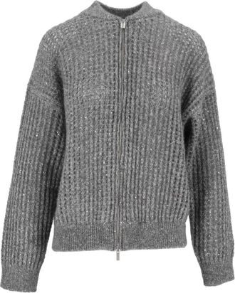 PESERICO Vest met rits - Dames - Vesten - Grijs - S - Wol - Truien & Vesten