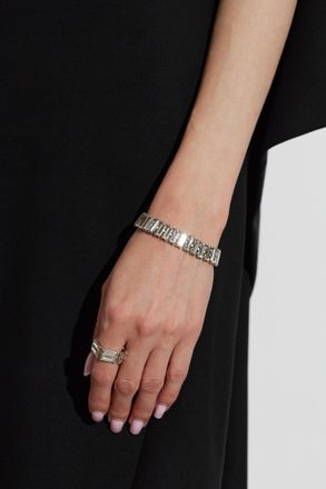 Jil Sander Bracelet With Crystals, Womens, Silver
