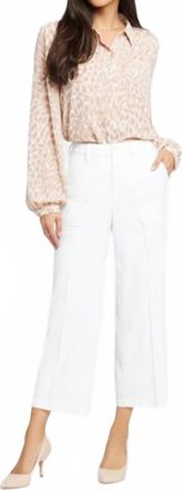 NYDJ Wide Leg Cargo Cropped Pants In White