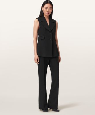 AllSaints Polyester Astra Flared Trousers, Size: UK 14/US 10