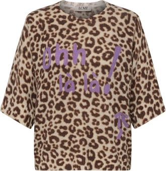 LeComte Overhemden, Dames, Bruin, XL, Wol, Korte Mouw Gebreide Pullover